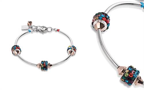Coeur de Lion’s Swarovski and multi-coloured rhinestone bracelet
