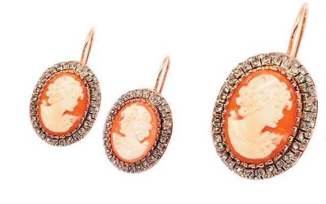 Earrings from Gerrim International's Cameo collection