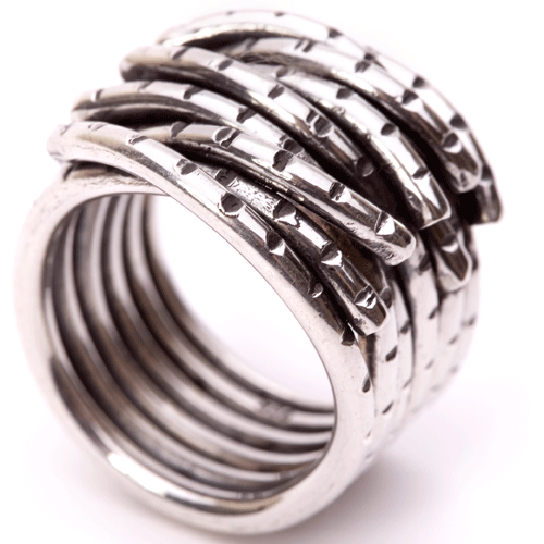 Multi-band sterling silver ring