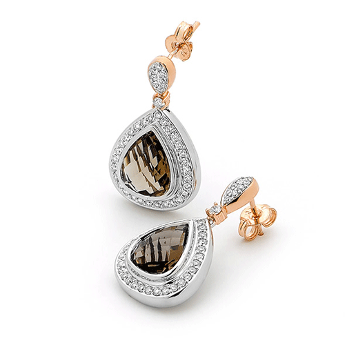 9-carat rose and white gold earrings from Jenique