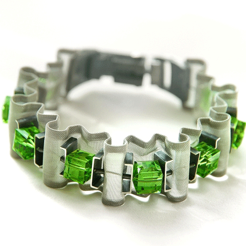 Ventum's new green Swarovski crystal cube bracelet