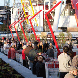 Long lines snaking out the door at Docklands Costco's opening day