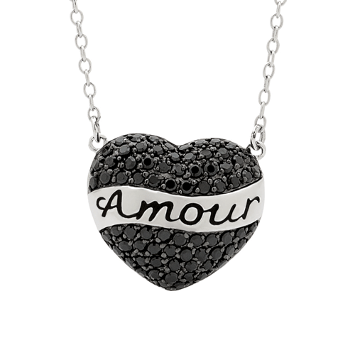 Georgini's black cubic zirconia 'Amour' pendant