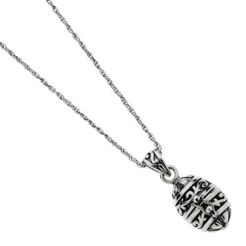 Najo's oxidised sterling silver egg-shaped locket